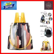 Elegant Yellow Anti-Theft Backpack for Women - Waterproof & Lightweight Design