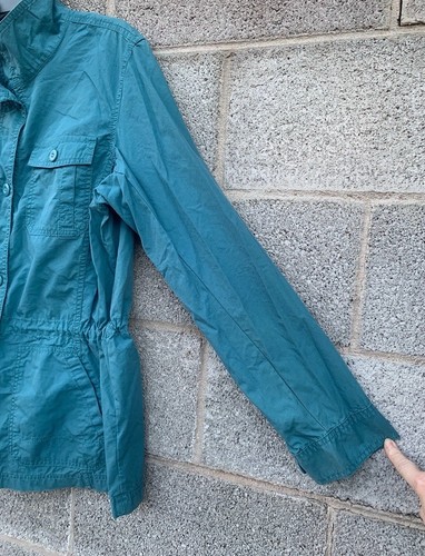 NWT Eddie Buaer Jacket Womens XL Teal Lightweight Chore Field Coat Military - Picture 4 of 12