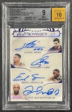 LIONEL MESSI RONALDO CURRY FLOYD MCGREGOR BGS 9 2018 LEAF PEARL EIGHT AUTO 1/1