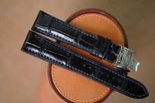 Handmade black Longines strap Longines band size 21/18 or any size 19 20 22 