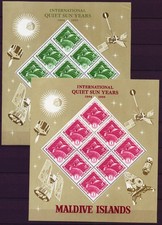 MALDIVAS 1965 Año del Sol Tranquilo Mi. 147-50 en arcos pequeños **/MNH