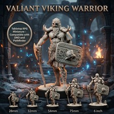 Viking Warrior 32mm Miniature RPG DND Pathfinder Norse Fighter Resin