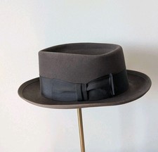 VTG Adam By Miller Hat Bros Gray Fedora Women's Ribbon Trimmed Side Bow Costume