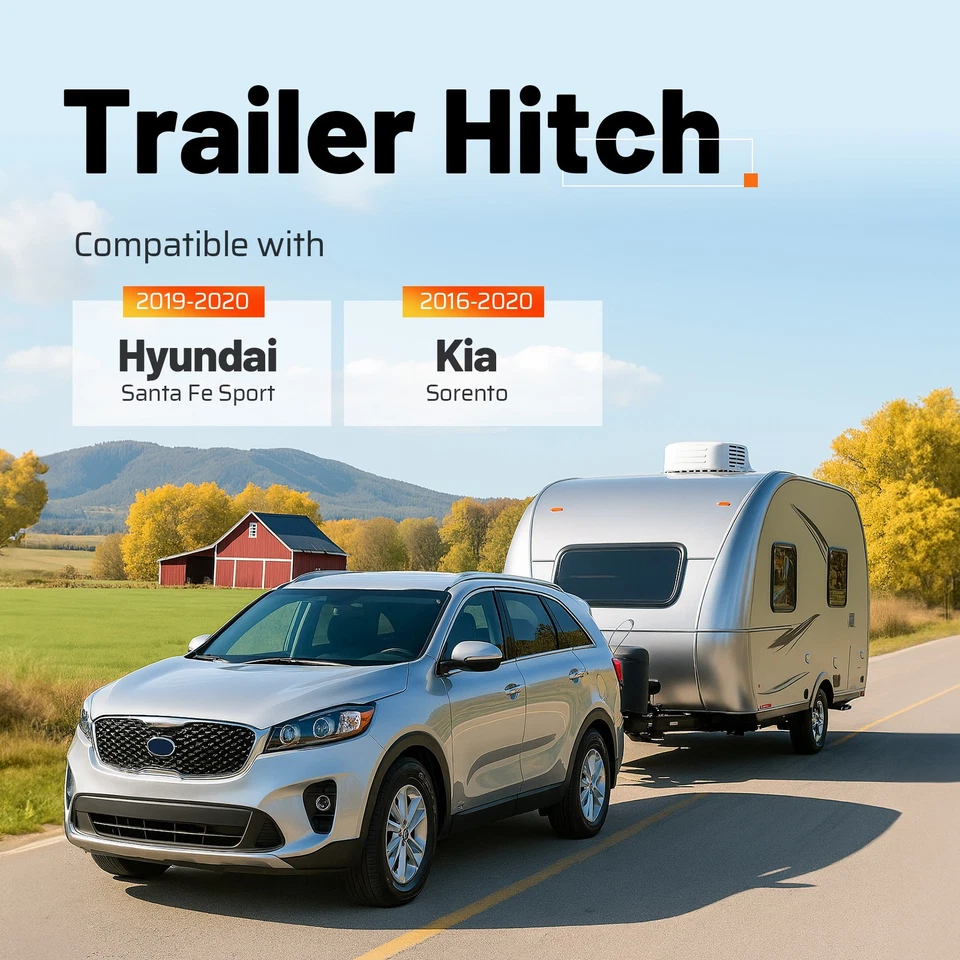 Class 3 Trailer Hitch 2" Receiver For Hyundai Santa Fe 2019-20 KIA Sorento 16-20 Foto 2 de 4