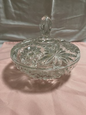 Anchor Hocking  Star Of David  Candy Dish With Lid