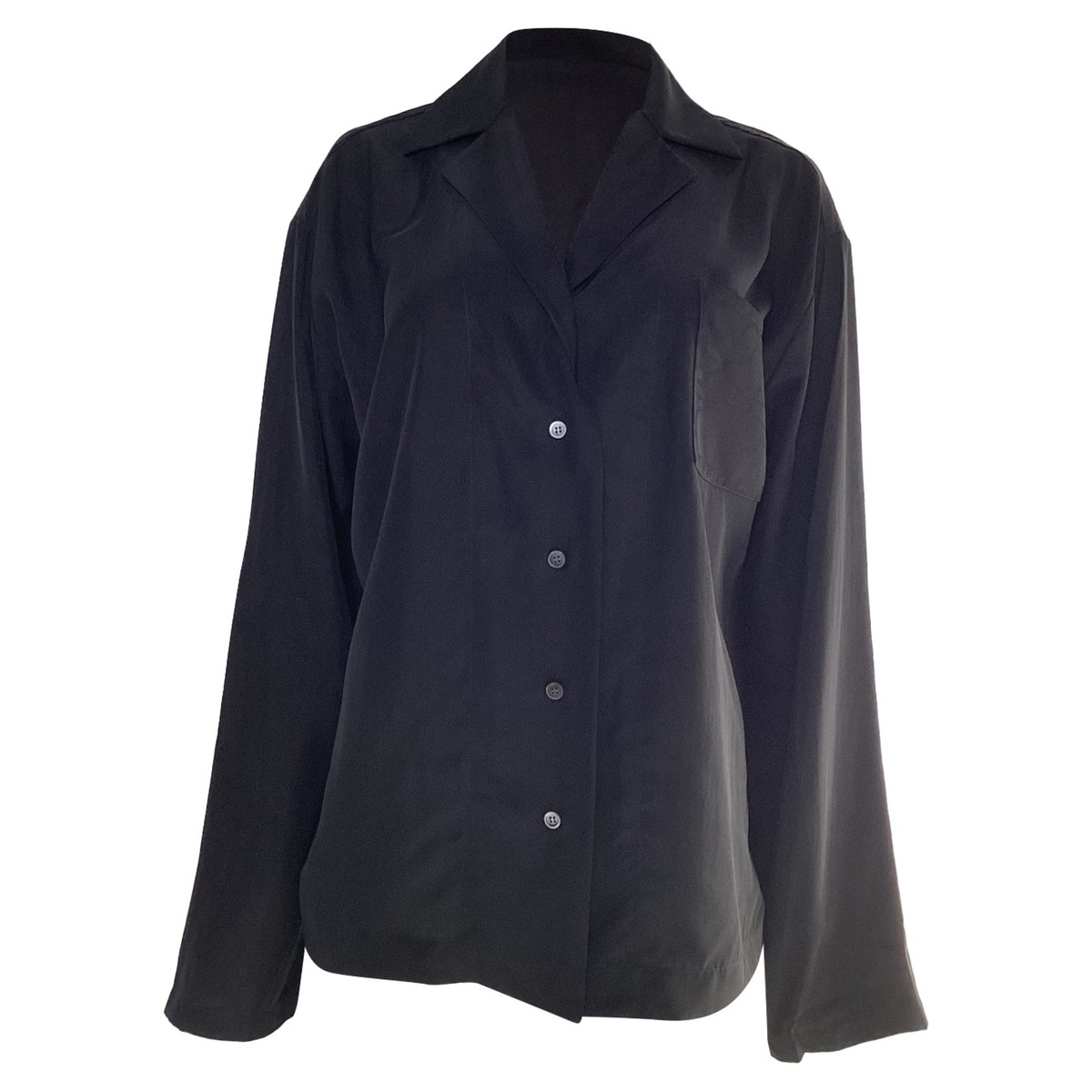 Loewe Button-Down Shirt In Silk Women Black Size 40 | eBay