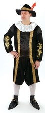 Mens Blackadder Costume 80s Medieval Comedy Tudor Elizabethan Fancy Dress Outfit
