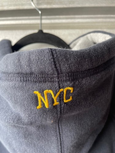 Vintage Triple 5 Soul Navy Blue Spell Out Stitched Hoodie Men's S Five 555 NYC - Picture 13 of 16
