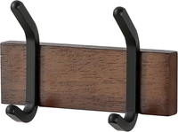 Klebehaken Holz Haken Selbstklebend Wandhaken Schwarz Handtuchhalter Ohne Bohren