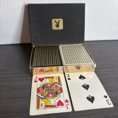 トランプ Vintage Playboy Playing Cards USA Vintage Playboy Black & White Playing Cards Double Deck Complete