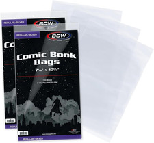 Silver Age Comic Bags, 7 1/8 X 10 1/2 Inches, Acid-Free, 200 Count Clear Acid-