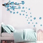 Wall Sticker Decor Decorate Flower Waterproof Bedroom Blue Comfortable