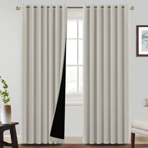 BellaHills 100% Blackout Curtains,Bedroom Thermal Insulated Blackout 90" x 90"