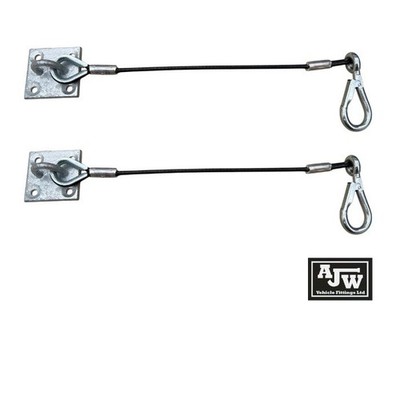 2 x Door Retainer Wire Type Spring Hook Trailers Horseboxes Truck Van Holdback