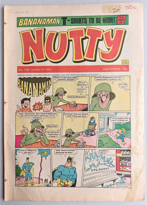 NUTTY #190 1ST OCTOBER 1983. UK PAPER COMIC. D.C. THOMSON. ACCEPTABLE