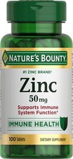 Nature's Bounty Zinc Immune Support 50 mg Caplets 100 Ct