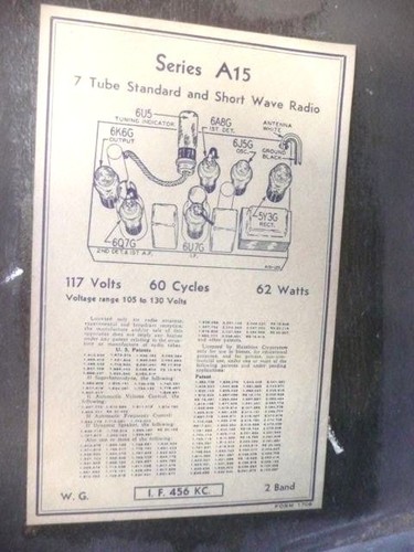 vintage -- Probably WELLS GARDNER A15 SERIES RADIO part: BAKELITE PRE-SET PANEL - Picture 3 of 3