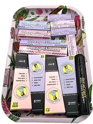 Blazy Susan Mix Bundle-14 Items Blazy Susan Rolling Paper with G-Rollz Tray.
