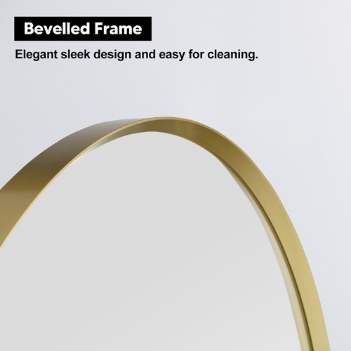 Wall Mirrors Arch Oval Makeup Mirror 50/60cm Wide Bedroom Bathroom Black/Gold - Picture 10 of 26