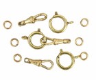 1 set Gold Tone Spring Ring & Swivel Clip w Jump Rings. Clasps. — photo 4