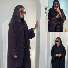 Open Cardigan Women Muslim Kimono Abaya Caftan Long Robes Dubai Kaftan Ramadan