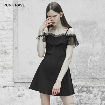 black off the shoulder casual dress
