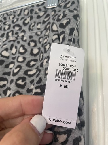 NWT Old Navy Little Girls Grey Leopard Sweatpants Medium 8 - Picture 3 of 6