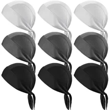 Men Women Skull Cap Sweat Wicking Head Wraps Breathable Helmet Liner Hat Beanie