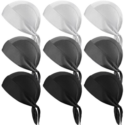 Men Women Skull Cap Sweat Wicking Head Wraps Breathable Helmet Liner Hat Beanie