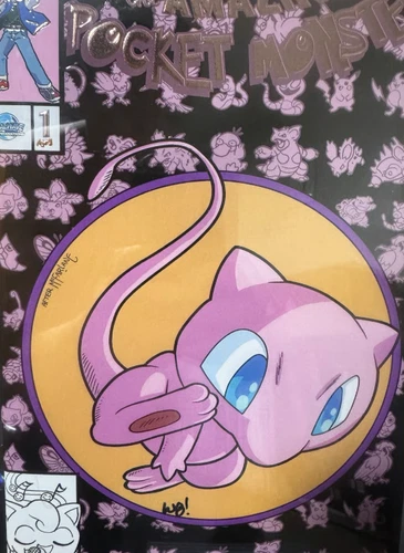 Pocket monster Mew Embossed spot gloss foil signed by Matthew Waite 9.8