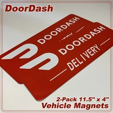 2-Pack Car Magnets for DoorDash Drivers 11.5" x 4" FREE SHIPPING!