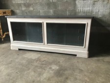 Bancone/Vetrina da Negozio Laccato Bianco - Restaurato