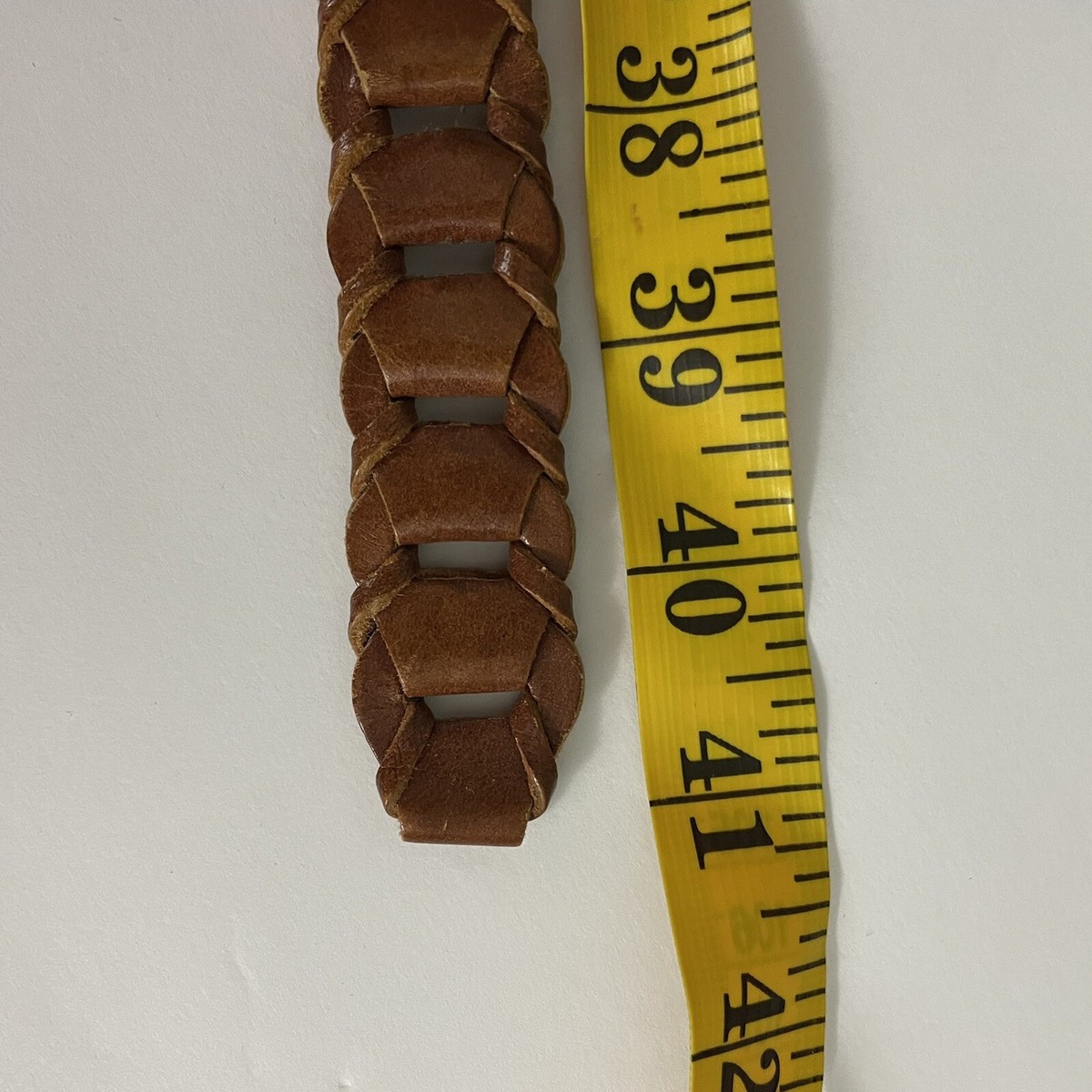 Vintage Genuine Leather Brown Safari Bohemian Woven Braided Belt SMALL Vintage Brown Woven Leather Belt: Wide Braided Boho Y2K - Etsy main image 3
