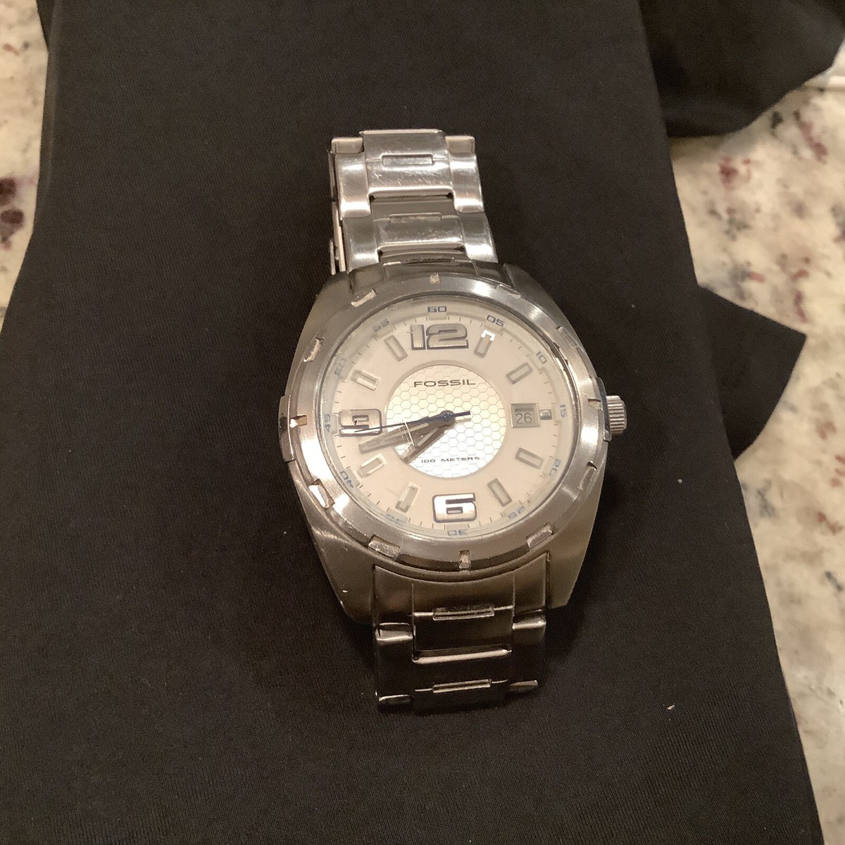 FOSSIL Blue AM 4063 100m Quartz Watch New Battery