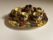Vintage HOLIDAY Mini Resin Tea Set, Figurines