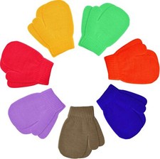 Syhood 7 Pairs Toddler Mittens Kid 5-10 Years Size, Eye-catching Colors