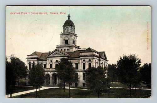 Ithaca MI-Michigan, GRATIOT COUNTY COURT HOUSE, Exterior, Vintage Postcard