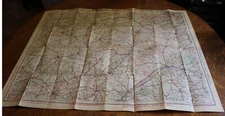 WWI Original 1917 Map Environs of PARIS South West Travel Routes