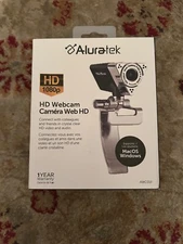 Aluratek AWC01F 1080p Full HD Video USB Webcam for PC and MAC Desktop and Laptop