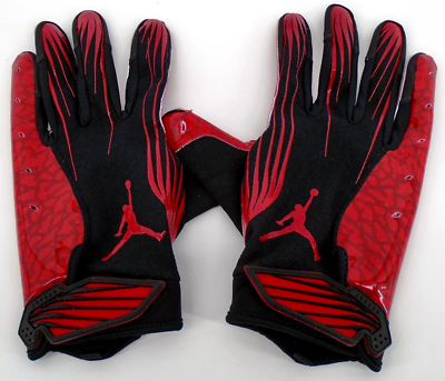 Nike Jordan Fly Lock Football Gloves Men's Large Black/Varsity Red