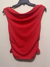 SHEIN DAZY WOMEN'S DRAPED BOATNECK TOP RED ~ SZ M ~  NWT