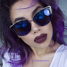 Large Cat Eye GOLD Metal Frame She Is MY GIRL Sunglasses 00108 W Minor Defects