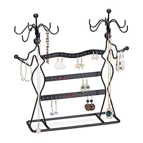 Relaxdays Espositore Gioielli Girevole, Porta Collane, Bracciali & Orecchini da