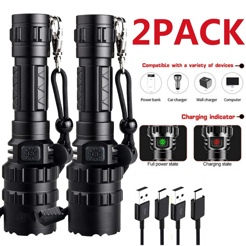 Super-Bright Flashlight LED Tactical Torch LED Rechargeable Battery