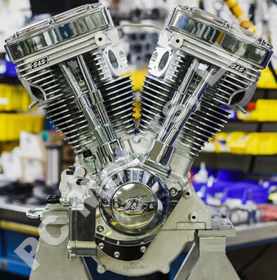 S&S CYCLE 124  LONG BLOCK EVOLUTION ENGINE W/ 640 CAM; NATURAL FINISH (FREE S&H)