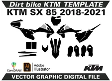 KTM SX 85 2018-2021 Template Vector Format Ai CDR EPS PDF M180