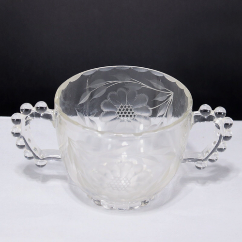 W. J. Hughes Imperial Glass CORNFLOWER Candlewick Sugar & Creamer Jug + Tray EUC - Picture 6 of 10