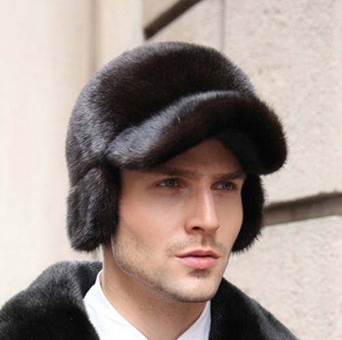 Pelt Mink Fur Hat Top Baseball Cap 