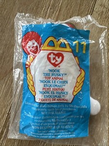 Ty Teenie Beanie Baby Nook the Husky #11 McDonalds Happy Meal Toy 1999