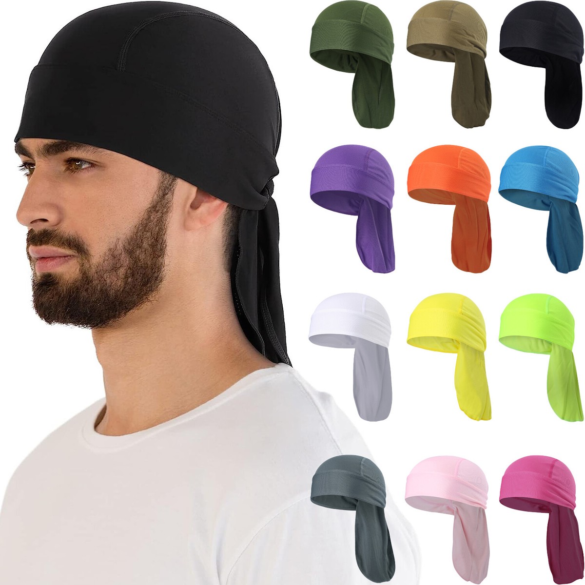 Sweat Wicking Beanie Cap Hat Skull Cap Pirate Hat Bandana
